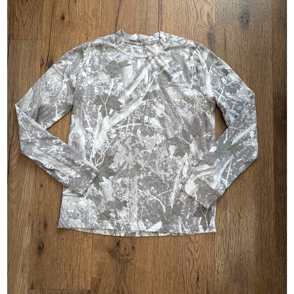 Abercrombie Kids Grey White Camo Long Sleeve T-Shirt A&F Essentials Size 11/12
